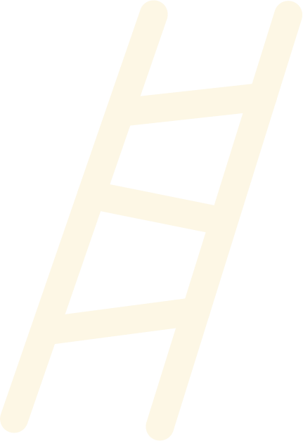 Decoratieve ladder als symbool voor klimmen in taal en groeien in taalontwikkeling